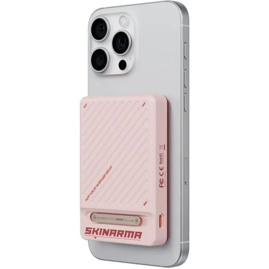 Skinarma magnetic powerbank with integrated stand 10000 mah 20w usb-c pd arc _ Pink
